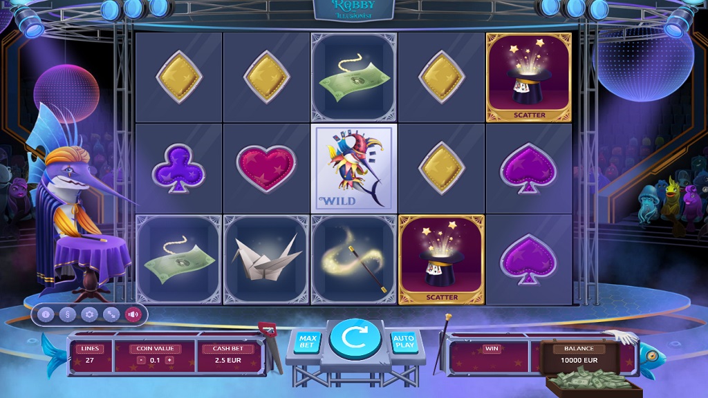 Screenshot of Robby the Illusionist slot from TrueLab Games