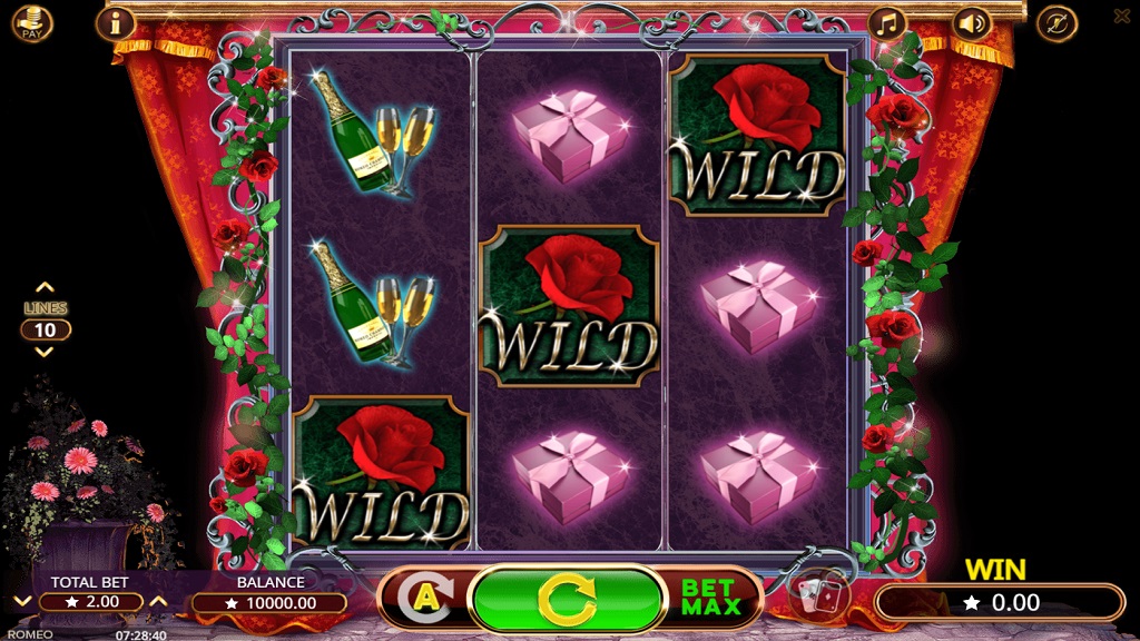 Screenshot of Romeo slot from Booming Games