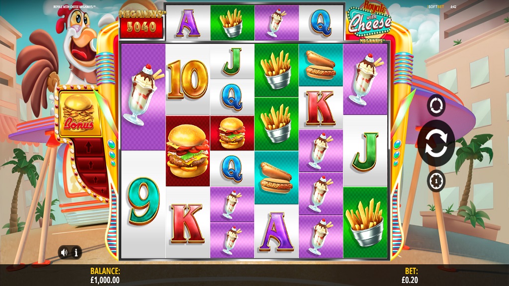 Screenshot of Royale With Cheese Megaways slot from iSoftBet