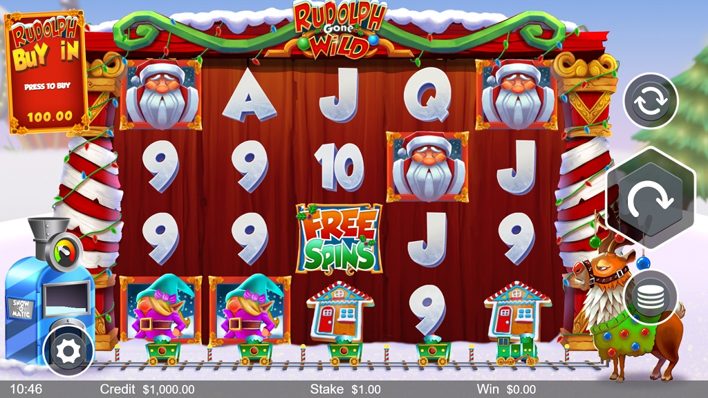Screenshot of Rudolph Gone Wild slot from SG Gaming