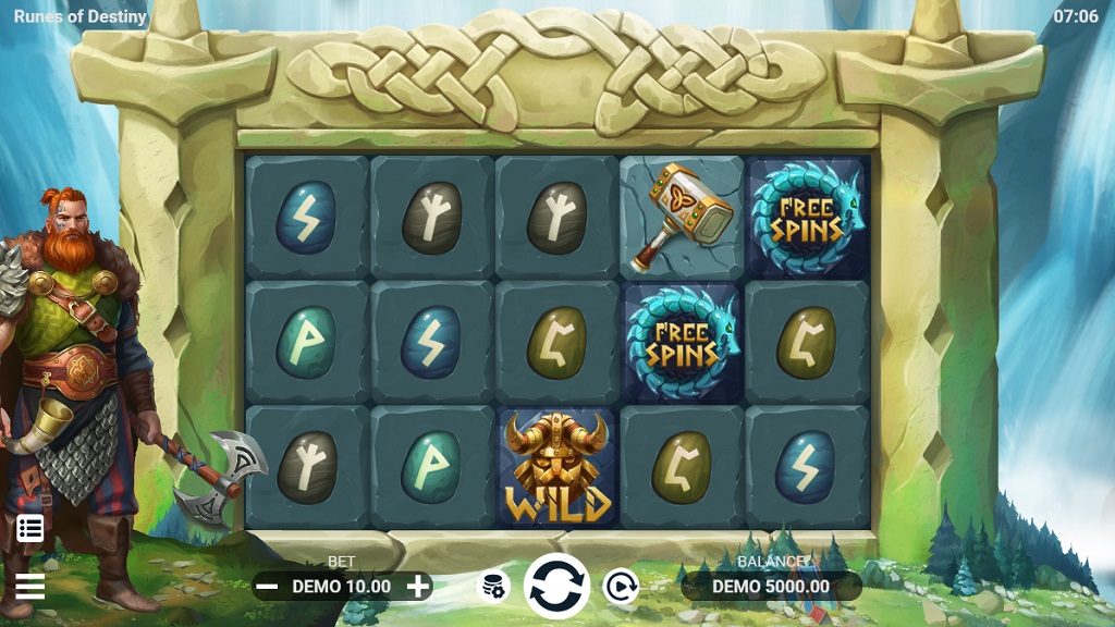 Screenshot of Runes of Destiny slot from Evoplay Entertainment