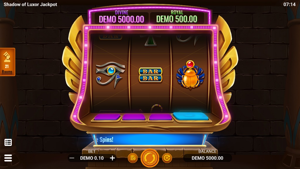 Screenshot of Shadows of Luxor Jackpot slot from Evoplay Entertainment