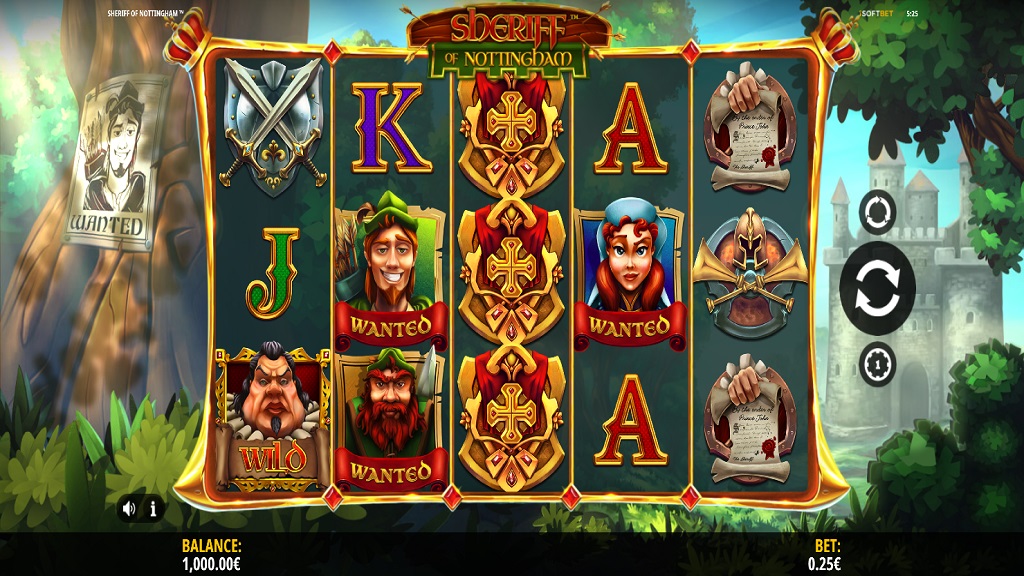 Screenshot of Sheriff of Nottingham slot from iSoftBet