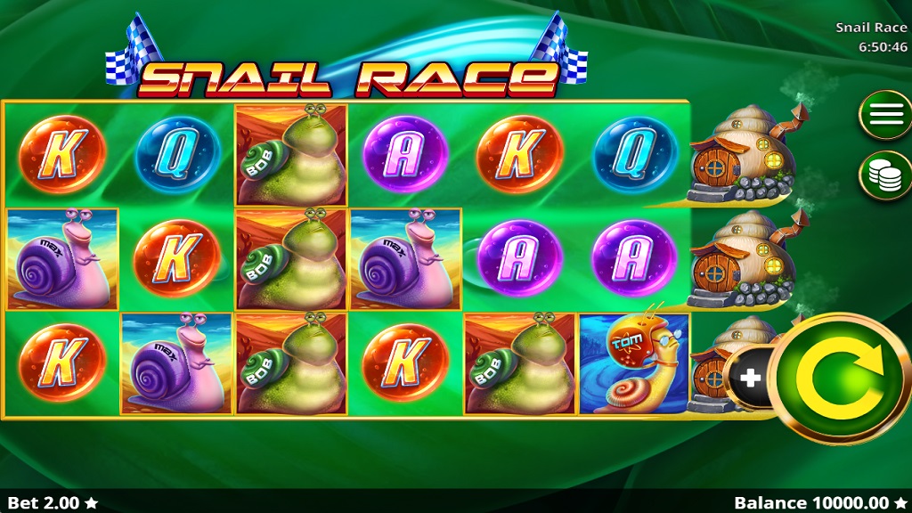Screenshot of Snail Race slot from Booming Games