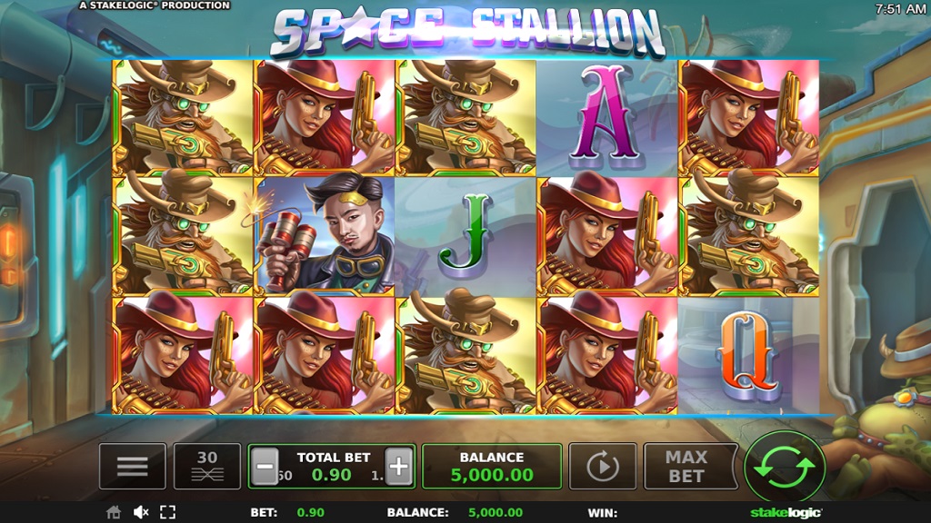 Screenshot of Space Stallion slot from StakeLogic