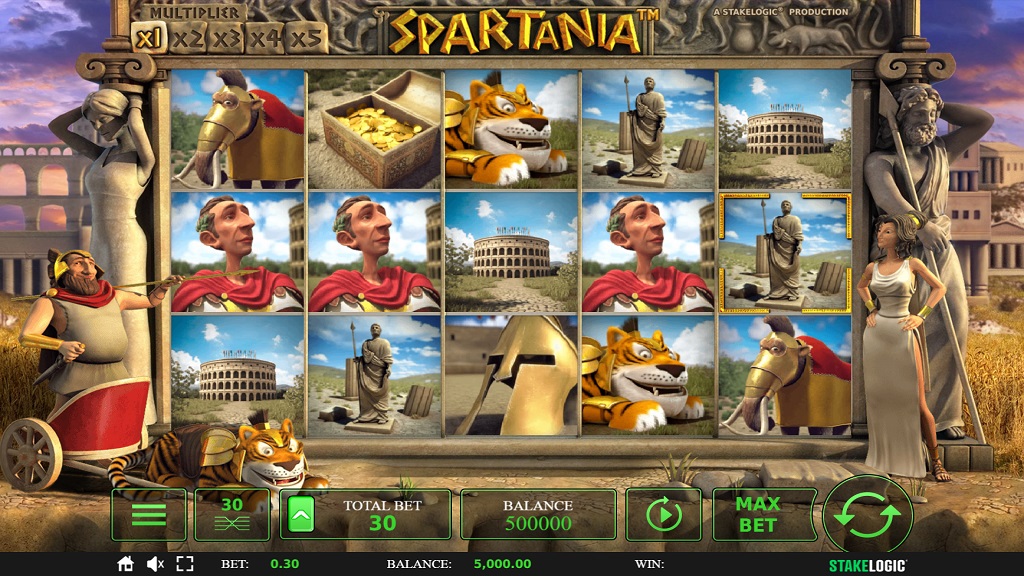 Screenshot of Spartania slot from StakeLogic