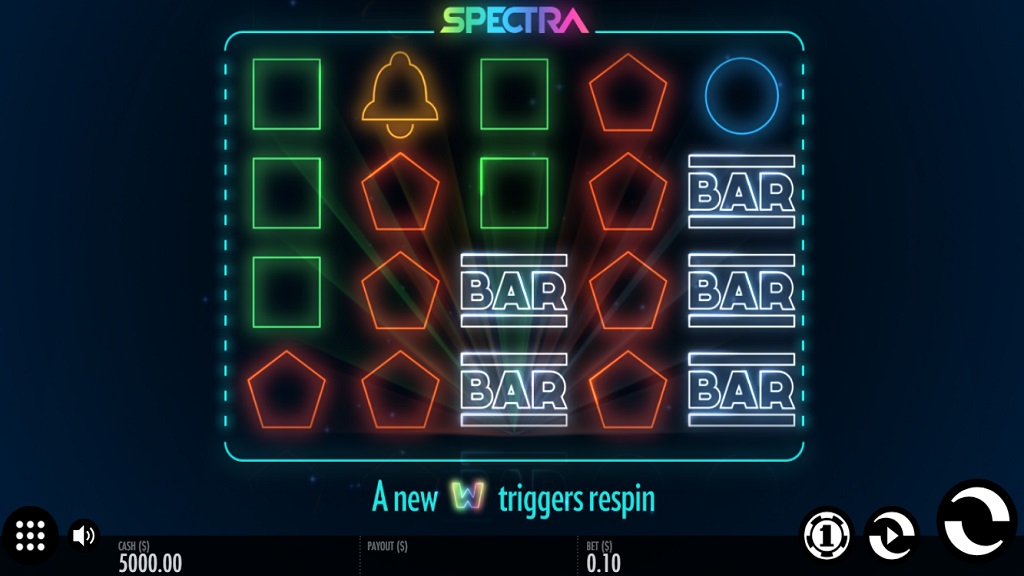 Screenshot of Spectra slot from Thunderkick