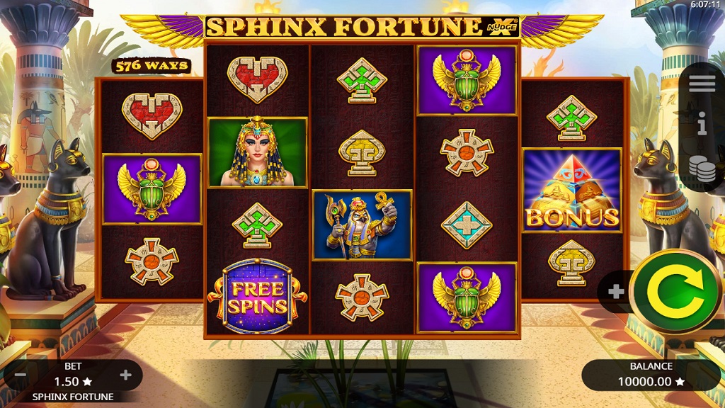Screenshot of Sphinx Fortune Hold and Win slot from Booming Games