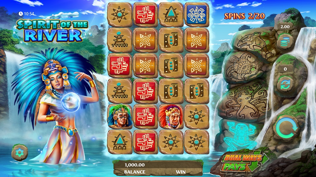 Screenshot of Spirit of the River slot from SG Gaming