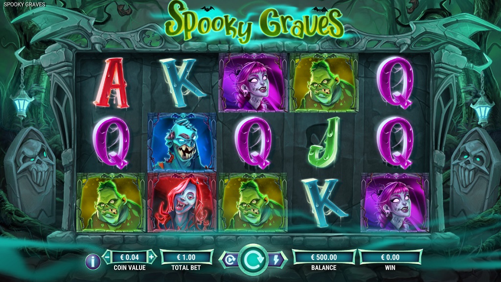 Screenshot of Spooky Graves slot from GameArt