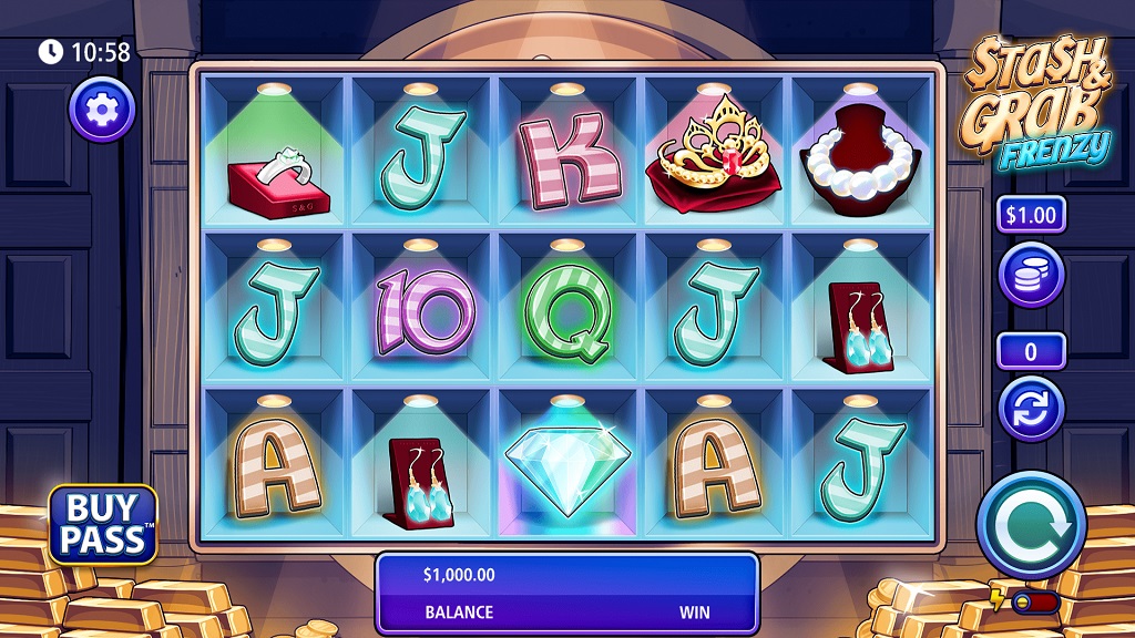 Screenshot of Stash and Grab Frenzy slot from SG Gaming