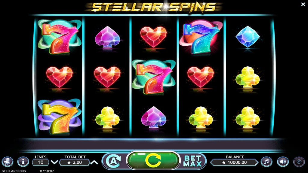 Screenshot of Stellar Spins slot from Booming Games