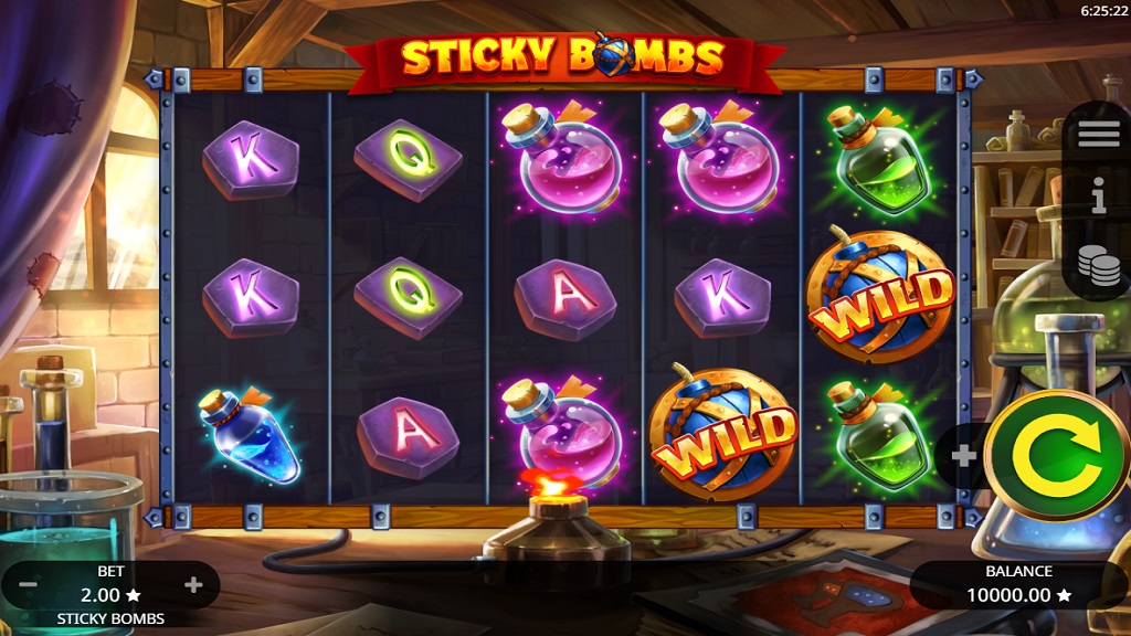 Screenshot of Sticky Bombs slot from Booming Games