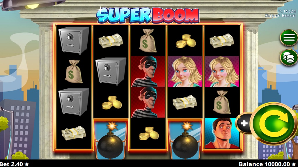 Screenshot of Super Boom slot from Booming Games