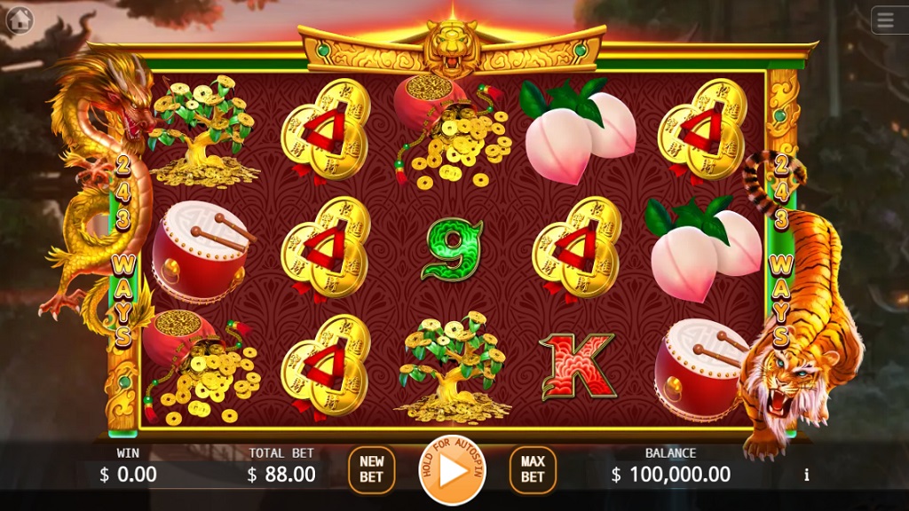 Screenshot of Super Dragon Tiger slot from Ka Gaming