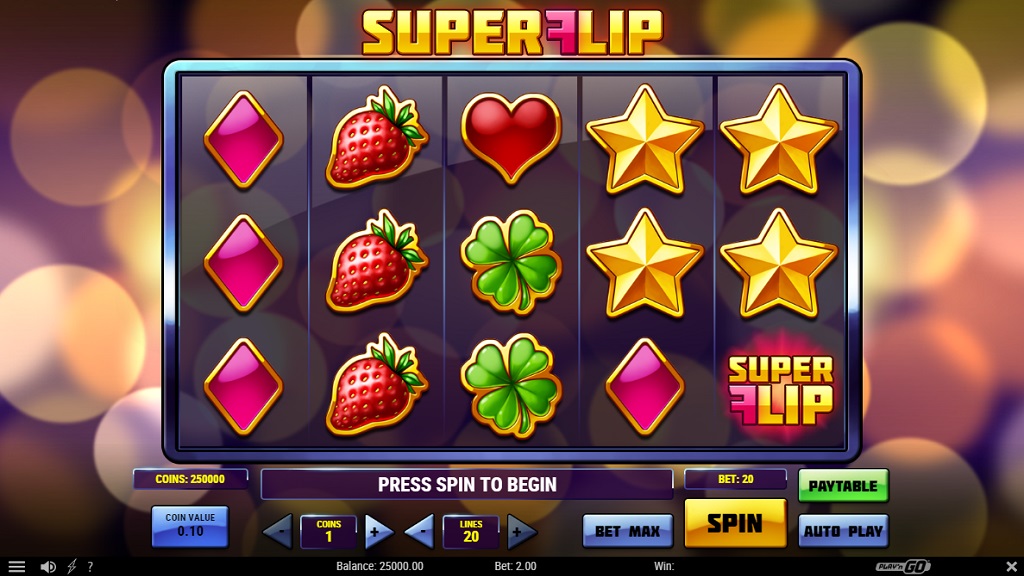 Screenshot of Super Flip slot from Play’n Go
