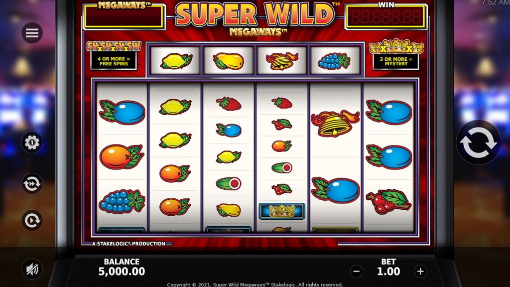 Screenshot of Super Wild Megaways slot from StakeLogic