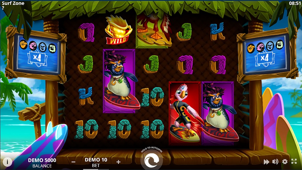 Screenshot of Surf Zone slot from Evoplay Entertainment