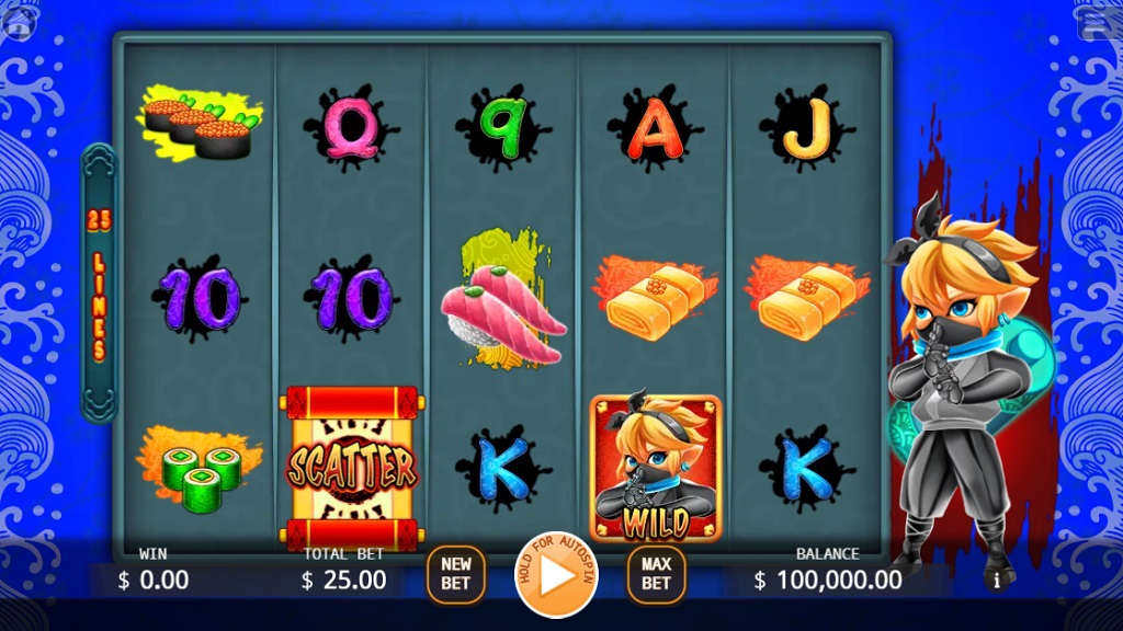 Screenshot of Sushi Ninja slot from Ka Gaming