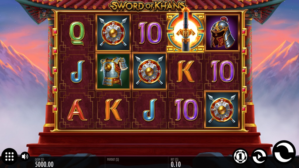 Screenshot of Sword of Khans slot from Thunderkick