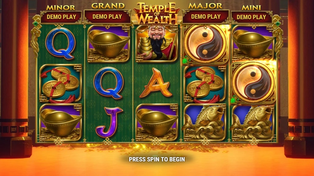 Screenshot of Temple of Wealth slot from Play’n Go