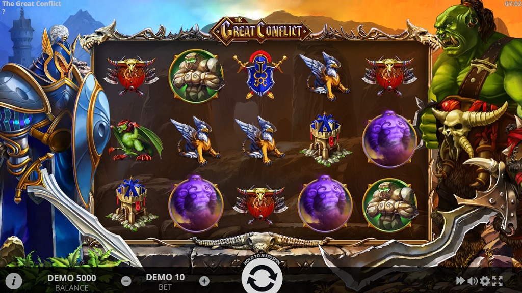 Screenshot of The Great Conflict slot from Evoplay Entertainment