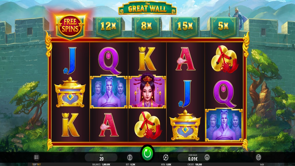 Screenshot of The Great Wall slot from iSoftBet