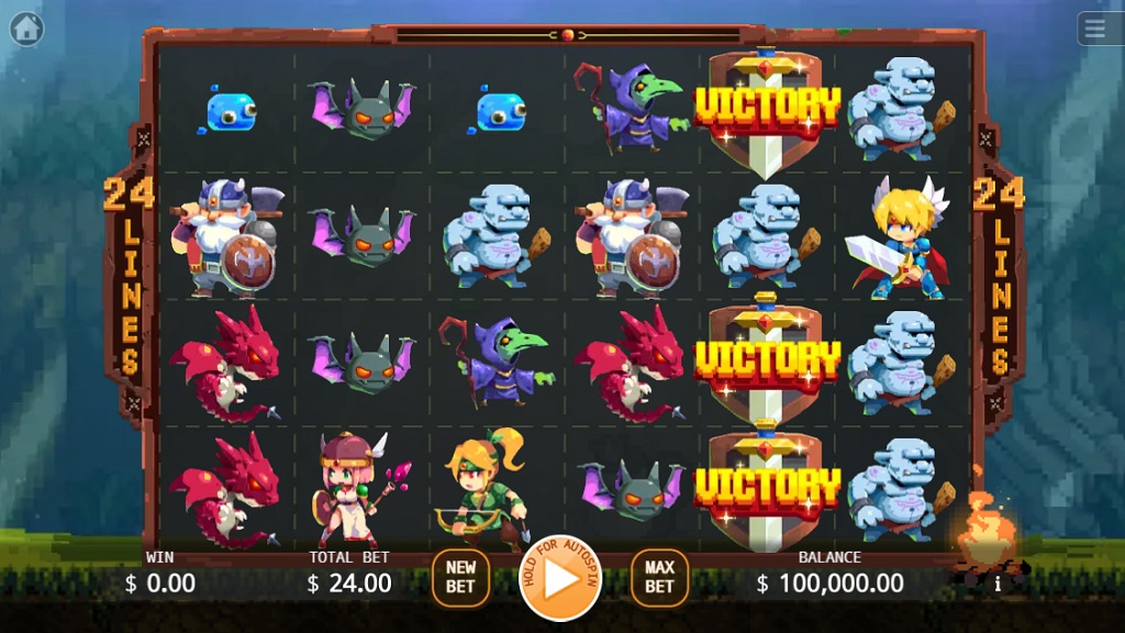 Screenshot of The Legend of Heroes slot from Ka Gaming