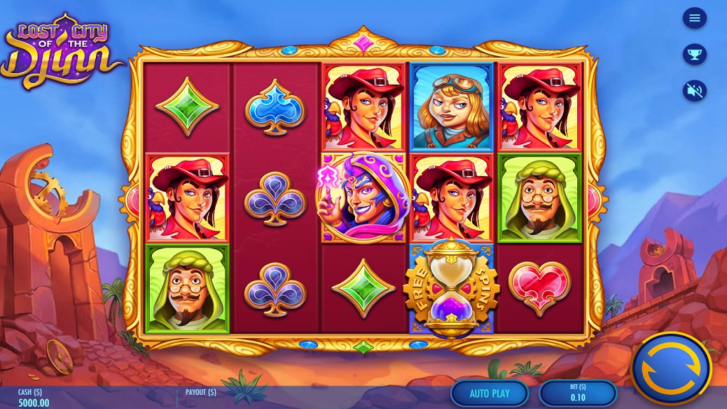 Screenshot of The lost city of the Djinn slot from Thunderkick