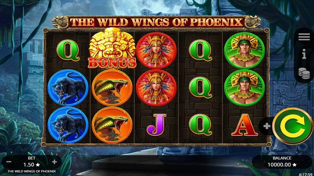Screenshot of The Wild Wings of Phoenix slot from Booming Games