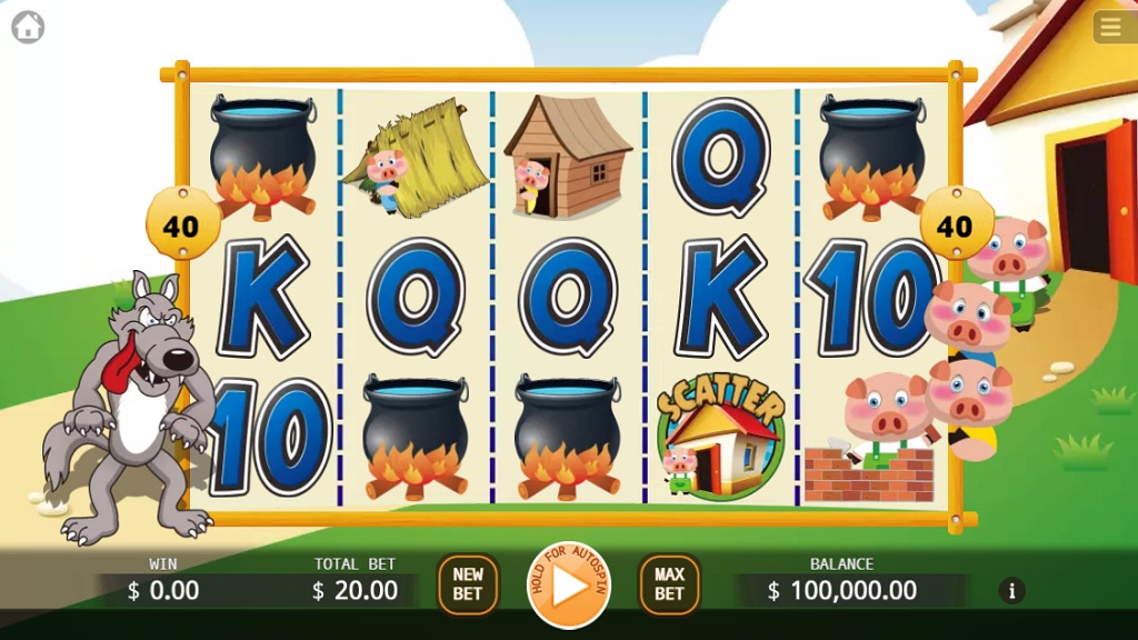 Screenshot of Three Little Pigs slot from Ka Gaming