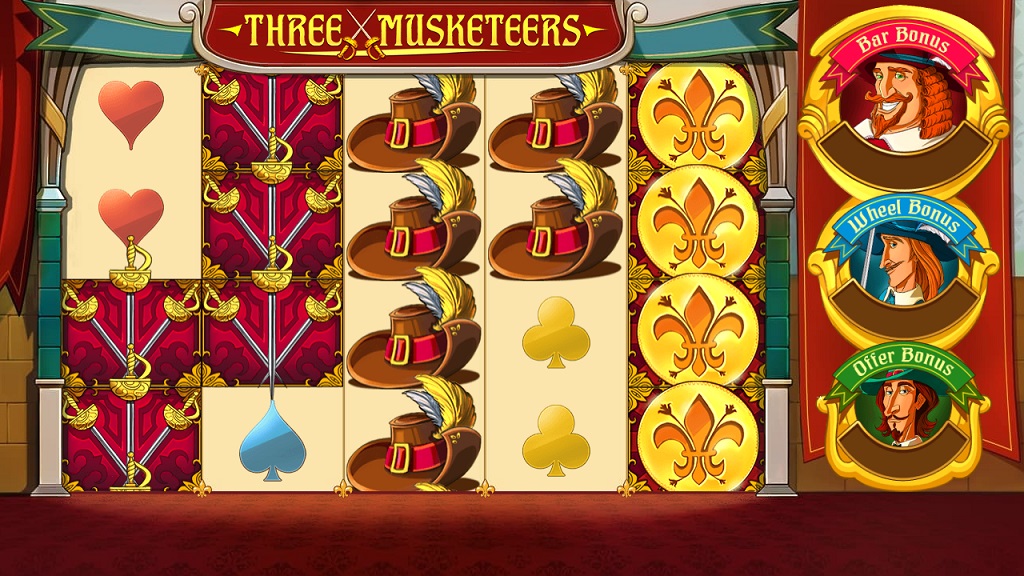 Screenshot of Three Musketeers slot from Red Tiger Gaming