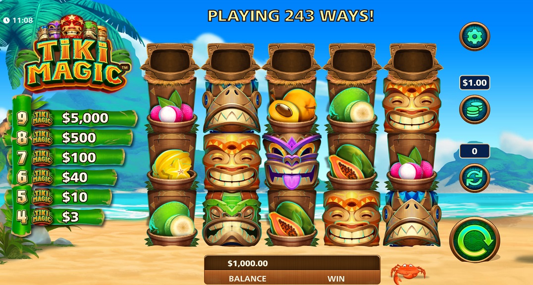Screenshot of Tiki Magic slot from SG Gaming