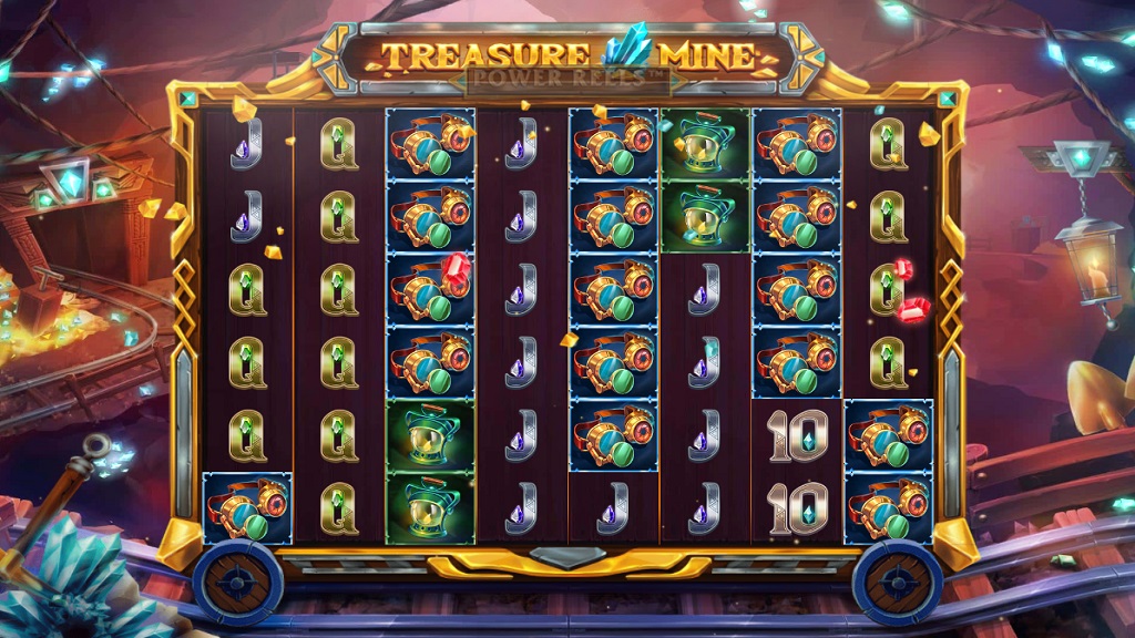 Screenshot of Treasure Mine Power Reels slot from Red Tiger Gaming