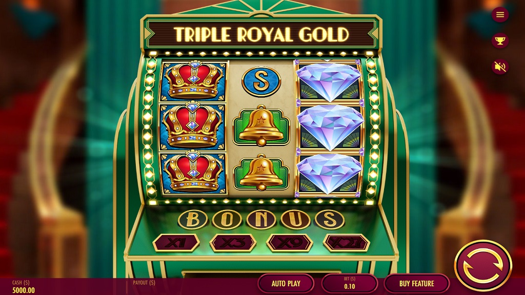 Screenshot of Triple Royal Gold slot from Thunderkick