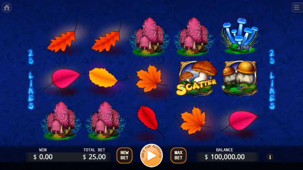Screenshot of Trippy Mushrooms slot from Ka Gaming