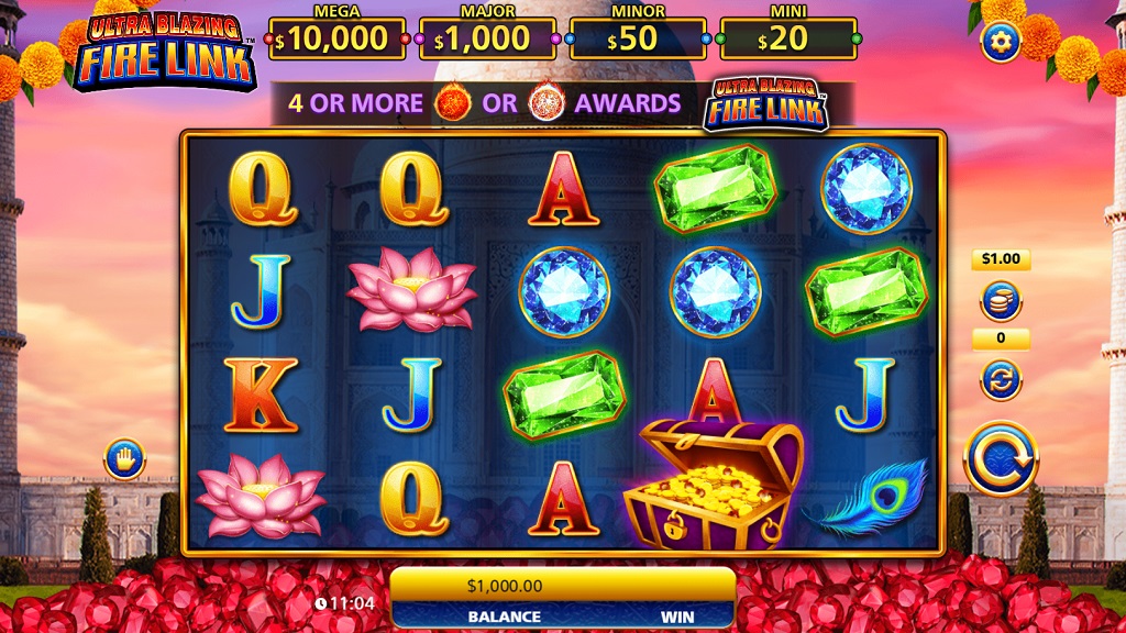 Screenshot of Ultra Blazing Fire Link slot from SG Gaming