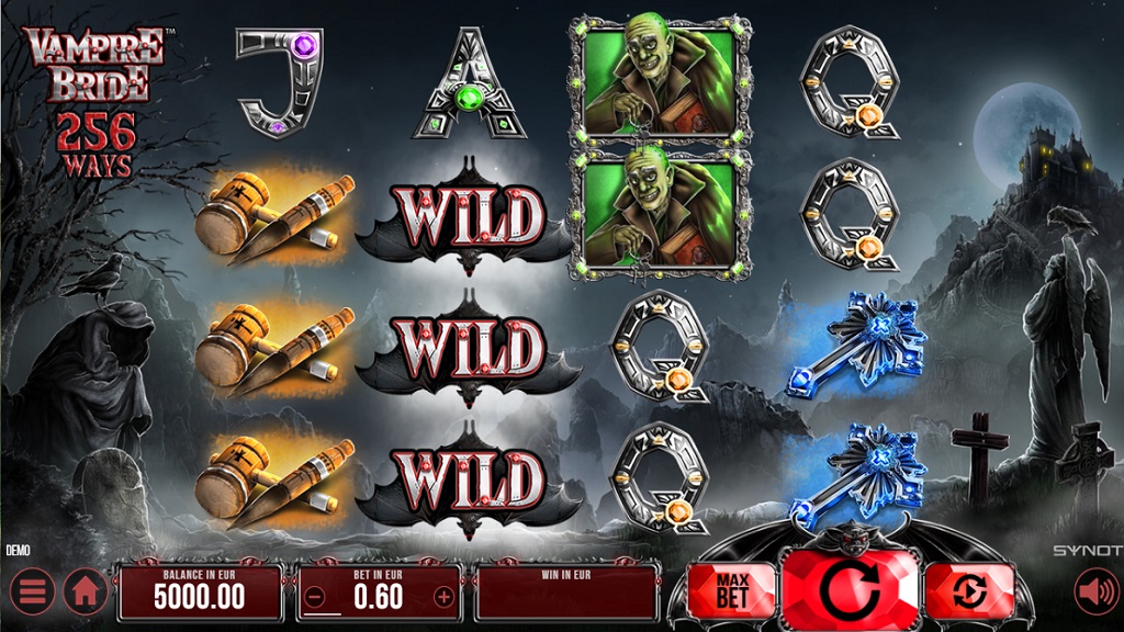 Screenshot of Vampire Bride slot from Synot