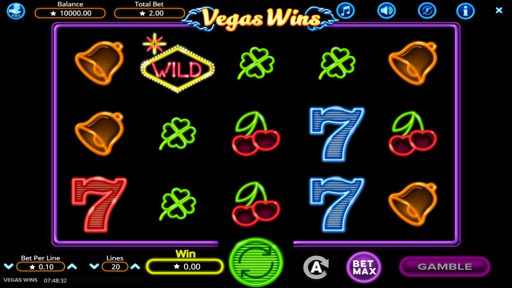 Screenshot of Vegas Wins slot from Booming Games