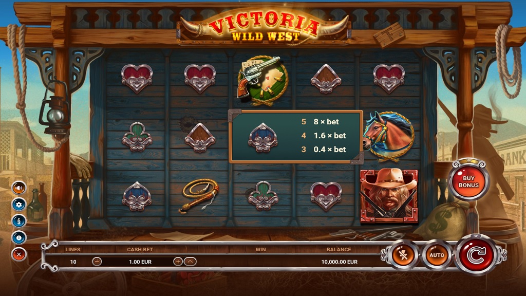 Screenshot of Victoria Wild West slot from TrueLab Games