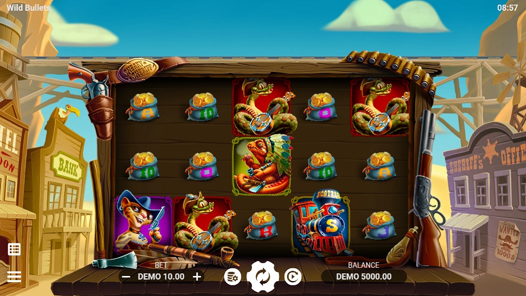 Screenshot of Wild Bullets slot from Evoplay Entertainment