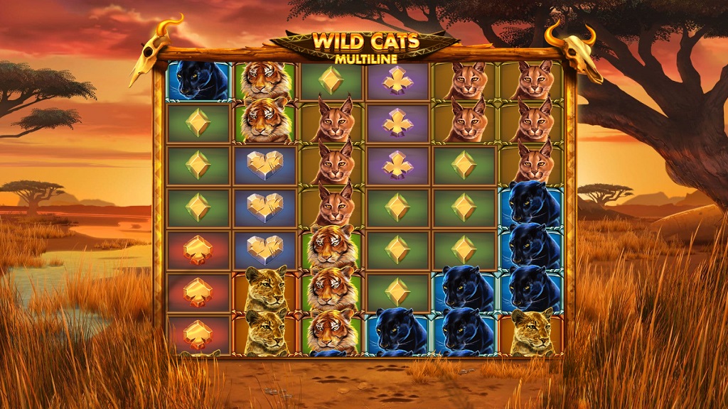 Screenshot of Wild Cats Multiline slot from Red Tiger Gaming