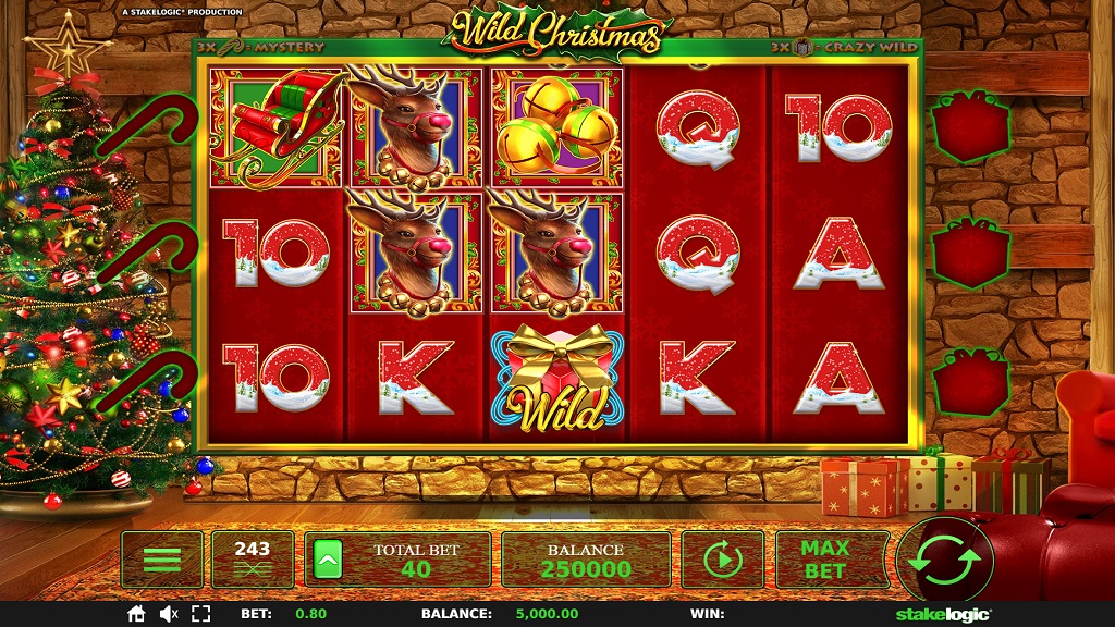 Screenshot of Wild Christmas slot from StakeLogic