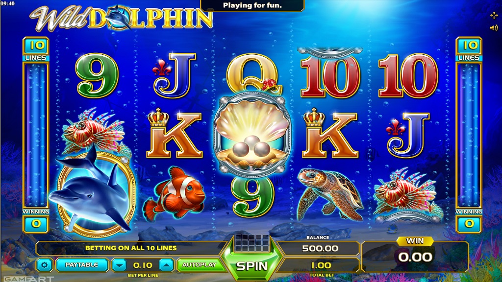 Screenshot of Wild Dolphin slot from GameArt