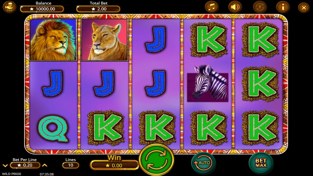 Screenshot of Wild Pride slot from Booming Games