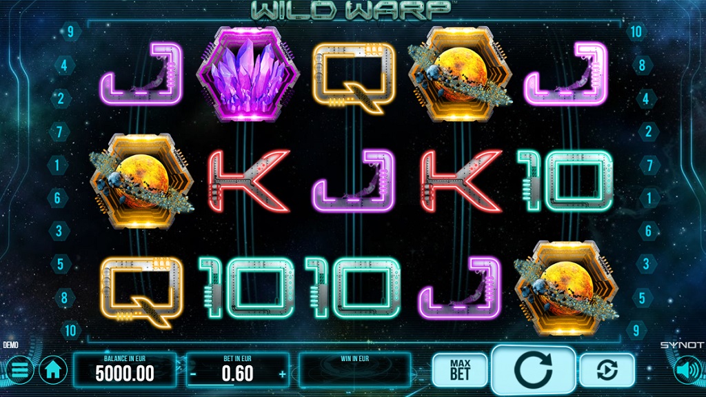 Screenshot of Wild Warp slot from Synot