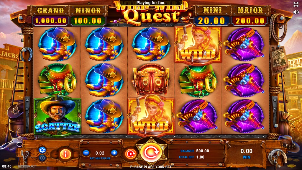 Screenshot of Wild Wild Quest slot from GameArt