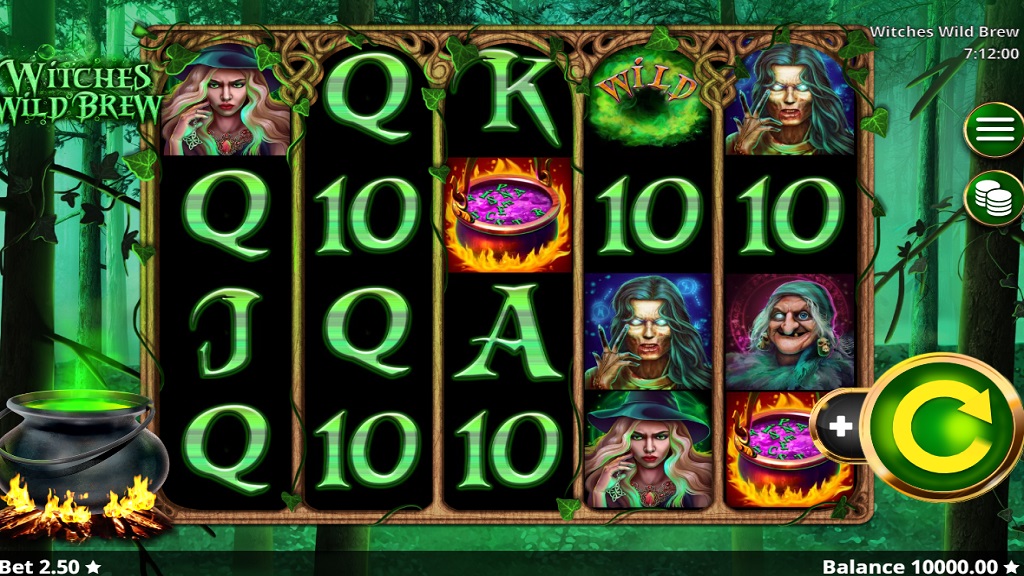 Screenshot of Witches Wild Brew slot from Booming Games