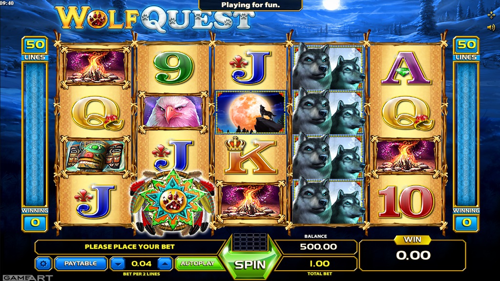 Screenshot of Wolf Quest slot from GameArt