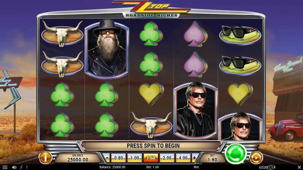 Screenshot of ZZTop Roadside Riches slot from Play’n Go